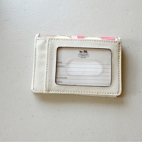 Coach Kristin Op Art Chain Link Satin Wallet Card Case - Picture 2 of 9